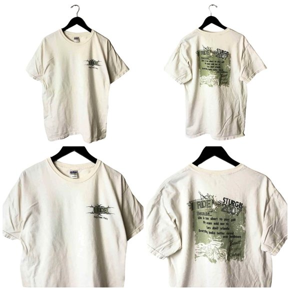 Gildan Other - 2007 Gildan Ride Sturgis Press Party T Shirt 00s Adult White L Large Graphic Tee